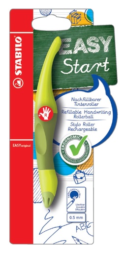 [636485] Rollerpen STABILO Easyoriginal rechtshandig limoen/groen blister à 1 stuk