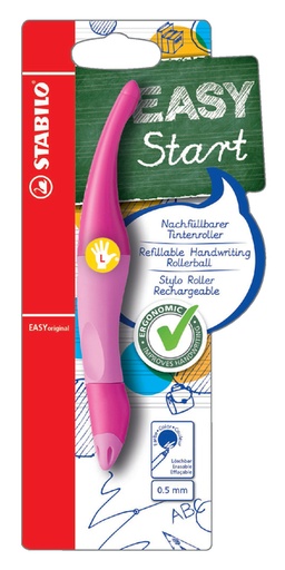 [636481] Rollerpen STABILO Easyoriginal linkshandig roze/lichtroze blister à 1 stuk