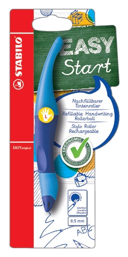 [636480] Rollerpen STABILO Easyoriginal linkshandig licht/donkerblauw blister à 1 stuk