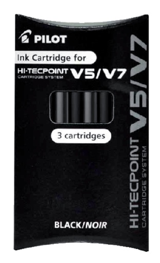 [609321] Cartouche d’encre PILOT Begreen Hi-Tecpoint V5/V7 noir set 3 pièces