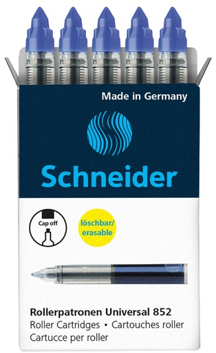 [614337] Rollerpenvulling Schneider 852 medium blauw 5 stuks