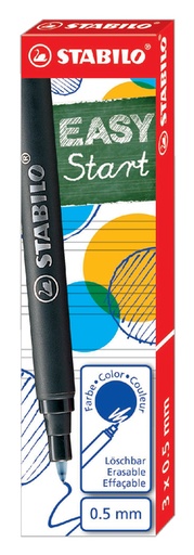 [636059] Recharge roller STABILO EASYoriginal Medium bleu boîte 3 pièces