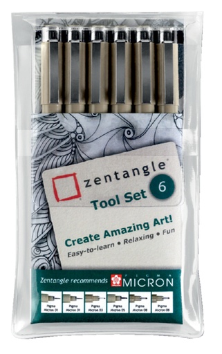 [632571] Fineliner Sakura Zentangle tool set 6delig