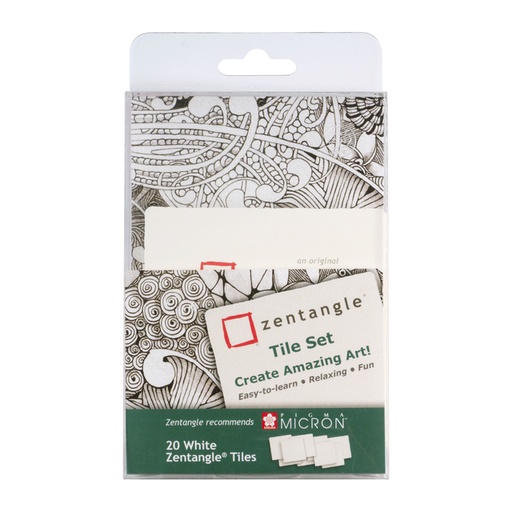 [632575] Kit dessin Sakura Zentangle blanc set 20 motifs