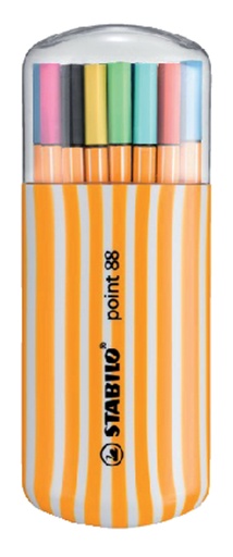 [633169] Fineliner STABILO Point 88/20 Fin étui zèbre 20 pièces assorti