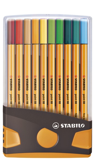 [633162] Fineliner STABILO point 88/20 ColorParade rollerset antr/or F ass 20st