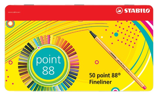 [633130] Fineliner STABILO Point 88 50pièces assorti