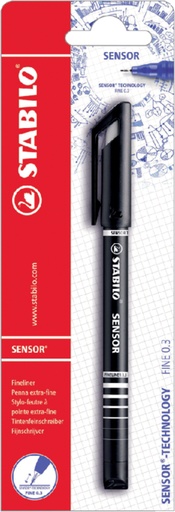 [633321] Fineliner STABILO Sensor 10198 fijn zwart blister à 1 stuk