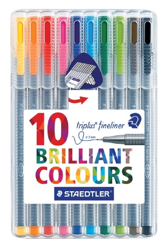 [632098] Fineliner Staedtler Triplus 334 assorti 0,3mm 10 pièces