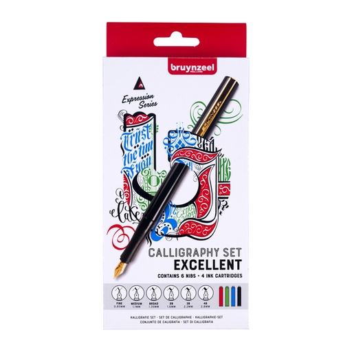 [600608] Kalligrafiepen Bruynzeel luxe set à 14 stuks 60344014