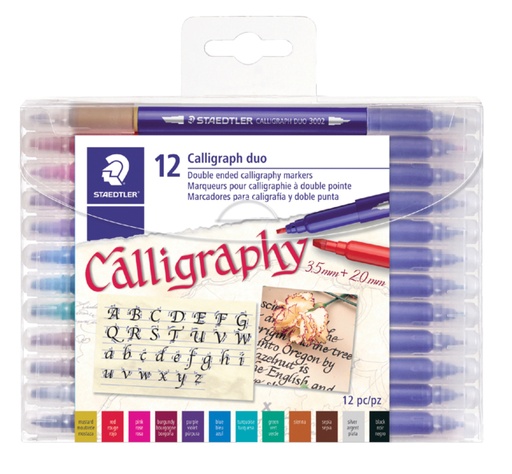 [600626] Feutre calligraphe Staedtler pointe duo 2.0 et 3.5mm assorti