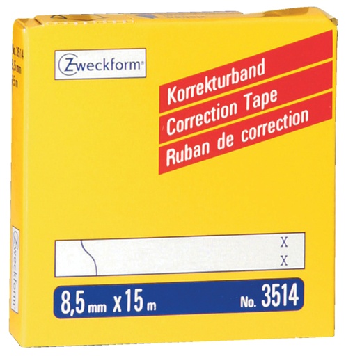 [416524] Ruban de correction Zweckform 3514 8,5mmx15m 2 lignes