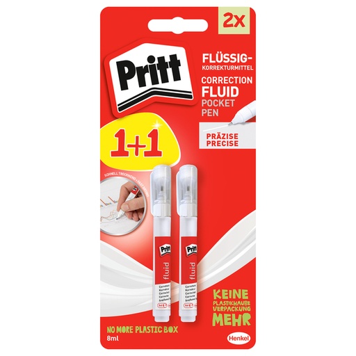 [416137] Stylo correcteur Pritt fluide 8ml blister 1+1