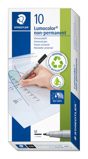 [920641] Viltstift Staedtler Lumocolor 315 non permanent M zwart