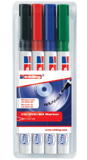 [631059] Cd marker edding 8400 rond 0.5-1.0mm assorti etui à 4 stuks
