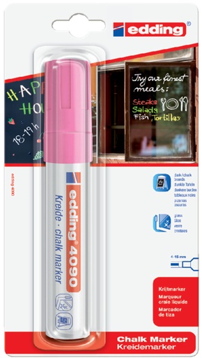 [631459] Marqueur Vitre edding 4090 biseau 4-15mm néon rose blister