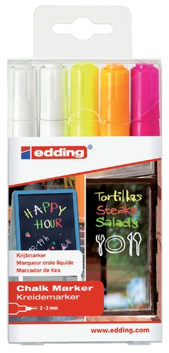 [631313] Krijtstift edding 4095 rond 2-3mm assorti blister à 5 stuks