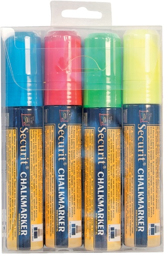 [631296] Feutre-craie Securit SMA-720 carré 7-15mm assorti étui 4 pièces