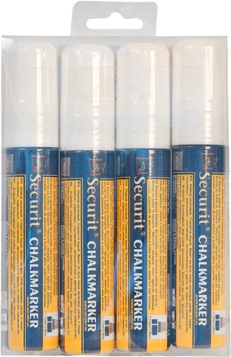 [631297] Krijtstift Securit SMA-720 blok wit 7-15mm blister à 4 stuks