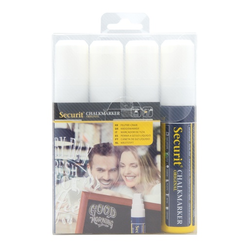 [631297] Krijtstift Securit SMA-720 blok wit 7-15mm blister à 4 stuks