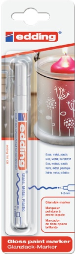 [630410] Viltstift edding 751 lakmarker rond 1-2mm wit blister à 1 stuk