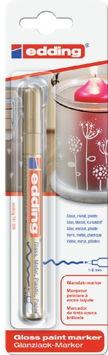 [630415] Marqueur peinture edding 751 à base d'huile 1-2mm or blister 1 pièce