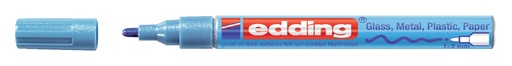 [630457] Marqueur peinture edding 751 à base d'huile 1-2mm bleu métallisé