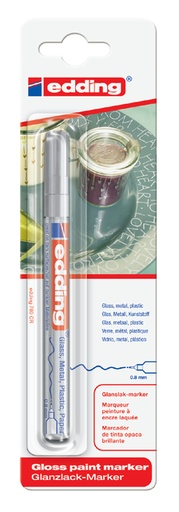 [630218] Paintmarker Edding 780 op oliebasis 0.8mm zilver blister à 1 stuk
