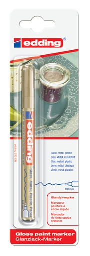 [630219] Feutre Laque edding 780 pointe ogive 0,8mm or blister
