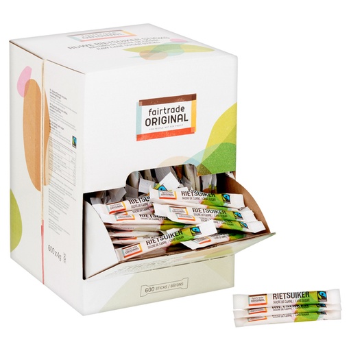 [890030] Rietsuikersticks Fairtrade Original 600 stuks