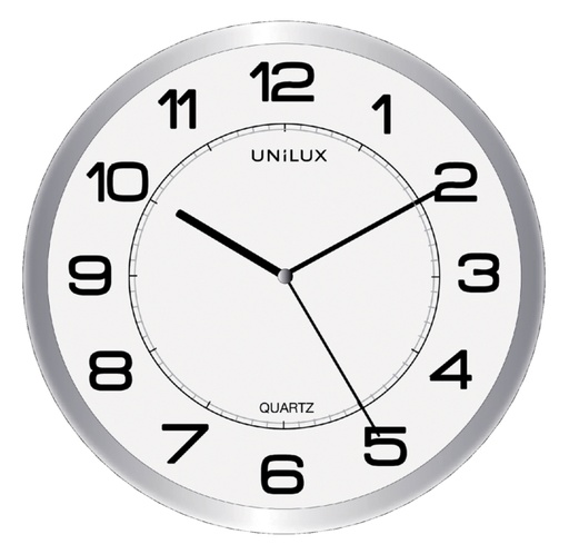 [890343] Horloge murale Unilux Attraction Ø22cm gris clair/blanc