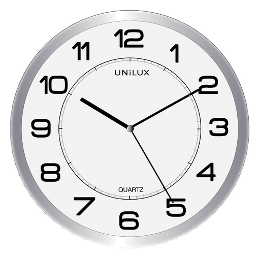 [890344] Wandklok Unilux Magnet Ø 30.5cm lichtgrijs/wit