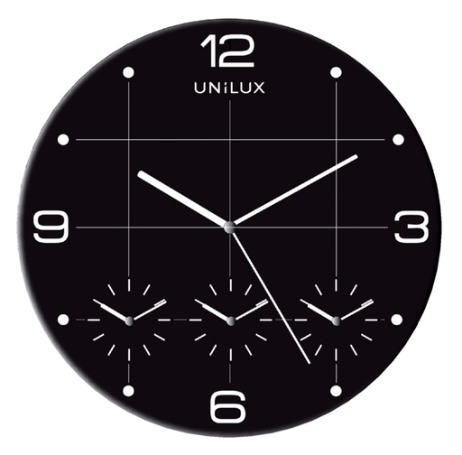 [890348] Horloge murale Unilux On Time Ø30,5cm noir/blanc