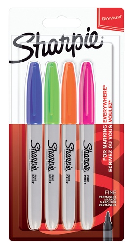 [633315] Feutre Sharpie ogive Fin Fun assorti blister 4 pièces