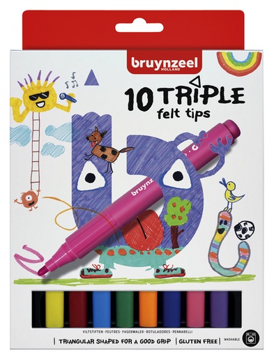 [631413] Feutre Bruynzeel Kids Triple set 10 couleurs