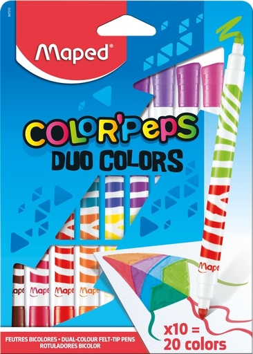 [630144] Feutres Maped Color'peps Duo Colors set 10 pièces assorti