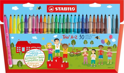 [631143] Feutre STABILO Trio A-X 378/30 assorti étui 30 pièces