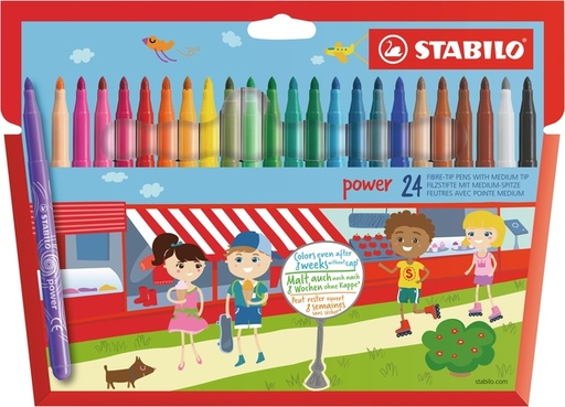 [635705] Feutre STABILO Power 280/24 assorti étui 24 pièces