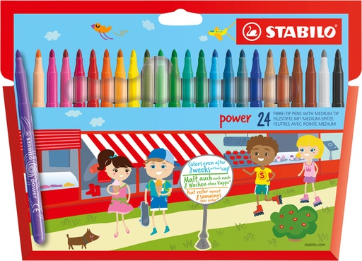 [635705] Feutre STABILO Power 280/24 assorti étui 24 pièces