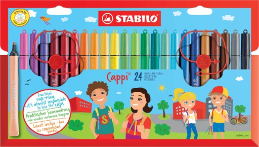 [922721] Viltstift STABILO Cappi 168/24 medium assorti etui à 24 stuks