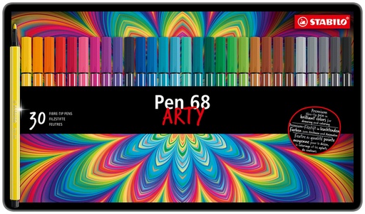 [633362] Viltstift STABILO Pen 68/30 Arty medium assorti blik à 30 stuks