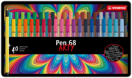 [633363] Feutre STABILO Pen 68 Arty Medium boîte 40 couleurs