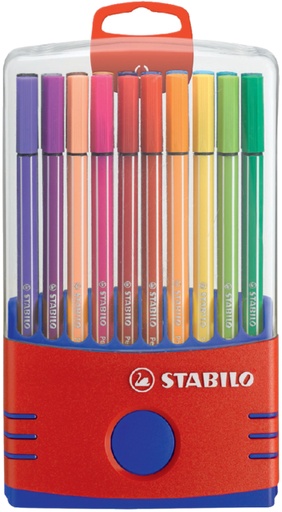 [633210] Feutre STABILO Pen 68 Colorparade rouge/bleu Medium assorti 20 pièces