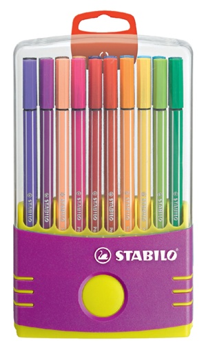 [633218] Feutre STABILO Pen 68 étui lilas de 20 pièces assorti