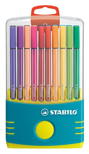 [633219] Feutre STABILO Pen 68 étui turquoise de 20 pièces assorti