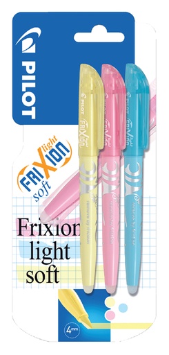 [635446] Markeerstift PILOT friXion light soft pastel assorti blister à 3 stuks