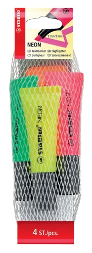 [635068] Markeerstift STABILO 72/4 neon assorti netje à 4 stuks