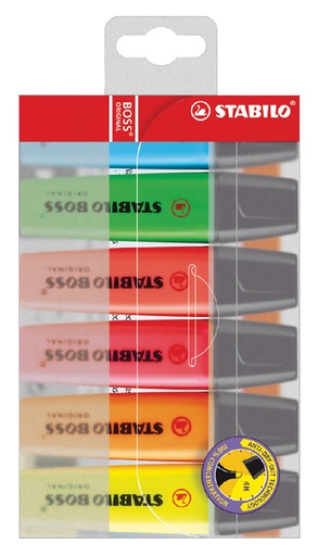 [635016] Surligneur STABILO BOSS Orignal 70/6 assorti blister 6 pièces