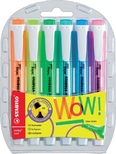 [635277] Markeerstift STABILO Swing cool 275/6 assorti etui à 6 stuks