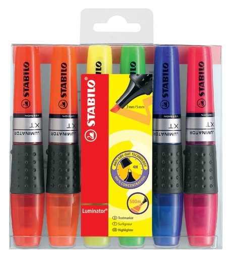 [635056] Markeerstift STABILO Luminator XT 71/6 assorti etui à 6 stuks